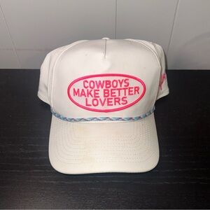 Stylish White Cap with Pink Embroidery